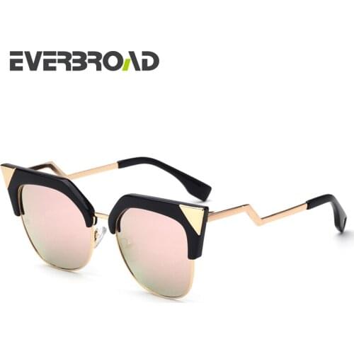 Latest Square Shape Cat Eye Metal Sunglasses Women Oculos Femininos De Sol 2017 Gradient Lens Crooked Lens EV2764