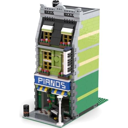 Ship within 15 days)1151Pcs Piano Showroom MOC-44464 Creative Street View Building Block (Licensed and Designed by Magdatoys)