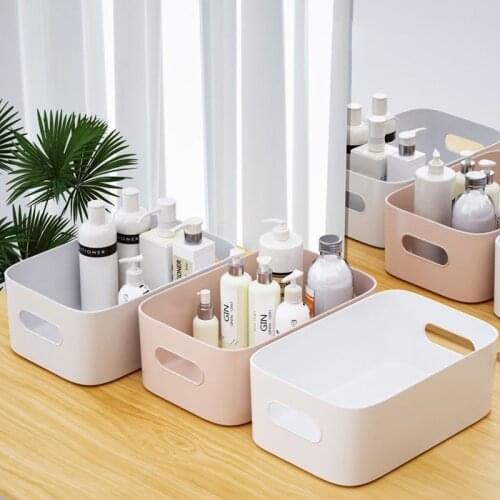 Plastic Storage Box Desktop Sundries Cosmetic Basket Make Up Jewelry Storage Case Sundries Table Container