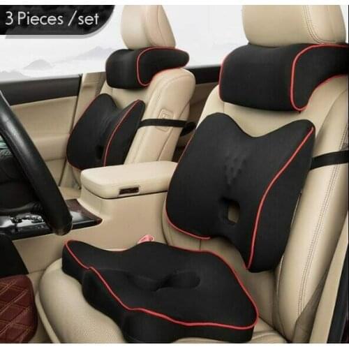 Car Seat Cushion and Back Support Pillow Set Memory Foam Relieve Seat Health Care Cushion