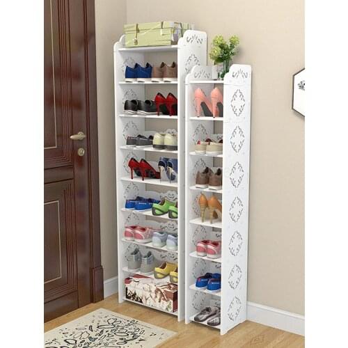 Simple door mini shoe rack home multi-function simple space multi-layer bathroom dust-proof shoe cabinet