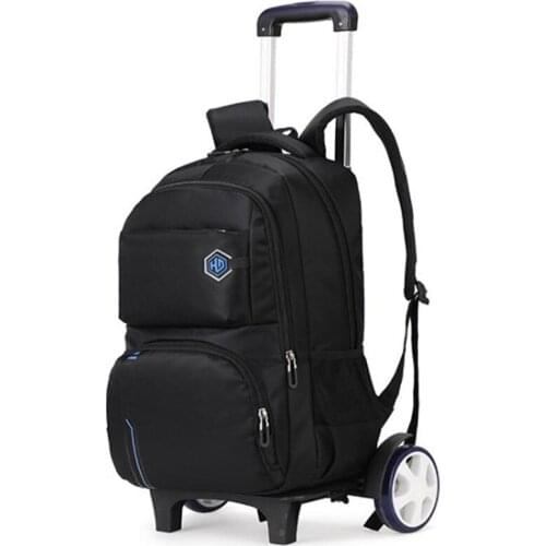 Middle school student trolley school bag 2/6 wheel travel casual schoolbag children detachable waterproof backpack luggage bags