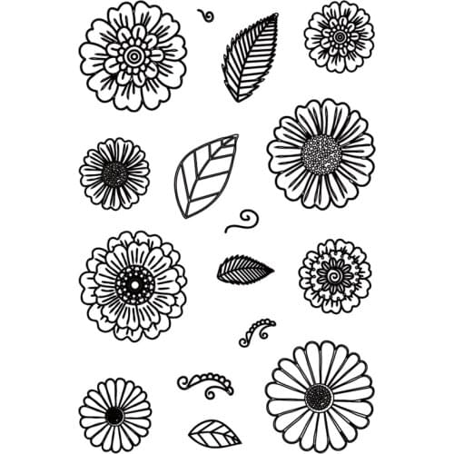 Fabulous Florals Transparent Clear Silicone Stamps for DIY Scrapbooking/Card Making/Kids Christmas Fun Decoration Supplies HEM61