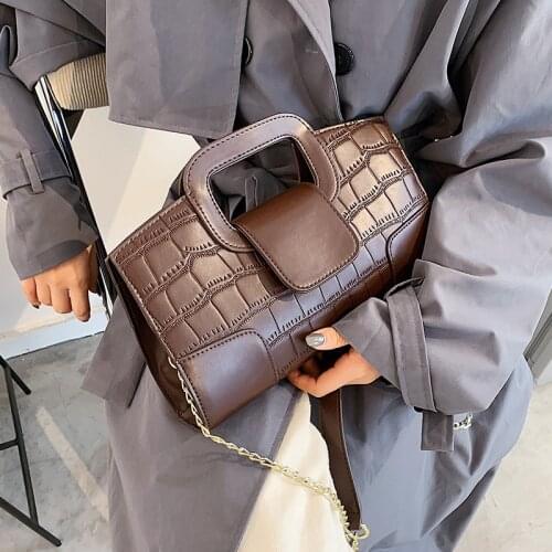 New Casual Chain Crossbody For Women Fashion Simple Shoulder Bag Lady Designer Handbags Solid Color PU Leather Messenger Bag Sac