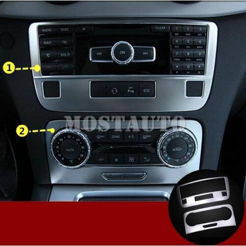 For Benz GLK X204 Inner Centre Console CD & AC Panel Trim Cover 2013-2015 2pcs Car Accessories Interior Car Decor Car Trim