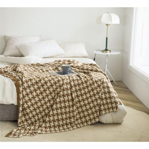 Modern Style Knitted Blanket Soft Cotton Office Nap Throw Home Decorative Bedside Bedsread Air Conditional Summer Blankets