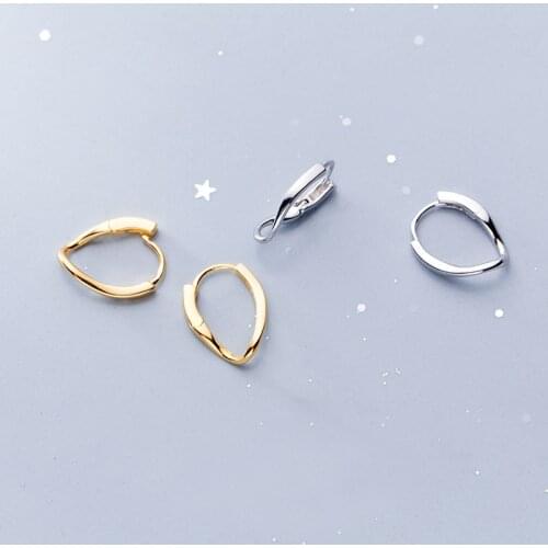 MloveAcc 925 Sterling Silver Oval Shape Hoop Earrings for Women Sterling Silver Jewelry Bijoux Gift