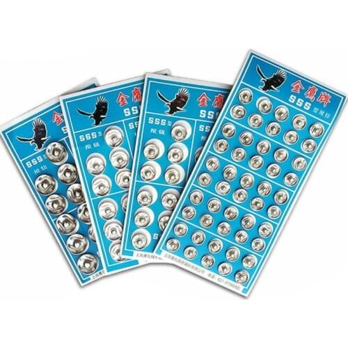 110 sets Silver Tone Metal Clothes Repair Snap Press Fastener Buttons