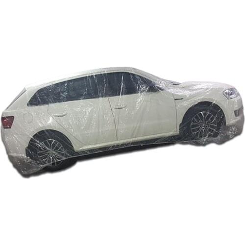 2 pcs Car Cover Waterproof Transparent Plastic Dustproof Disposable Folding Portable Car Protection Cover