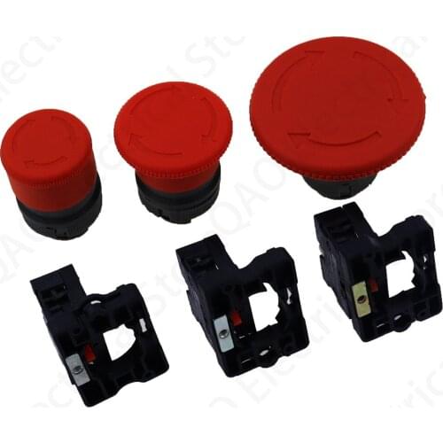 22mm red mushroom head emergency stop button switch XB2 LAY37 NO/NC alarm button switch