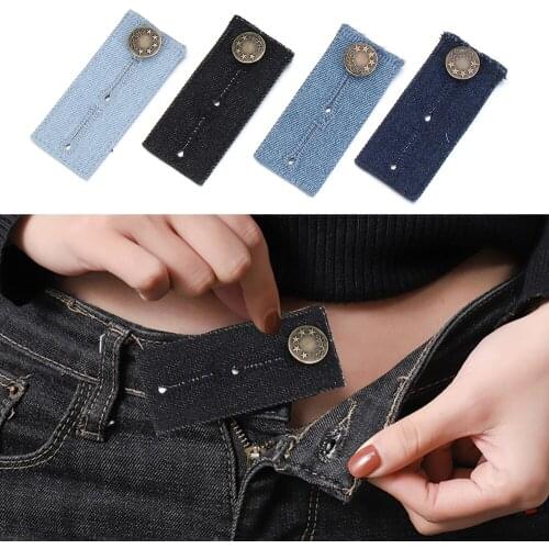 4PCS Pants Trousers Extenders Buttons Adjustable DIY Denim Clothes Fastener Jeans Waist Extension Snap Sewing Accessories
