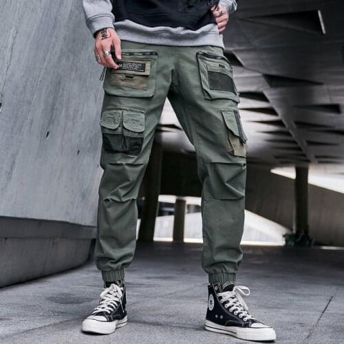 Elena Store New Cargo Pants Men Hip Hop Streetwear Joggers Sweatpant Fashion Harajuku Harem Pant Multi-Pocket Casual Mens Pants