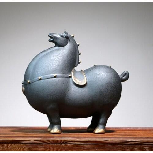 Black Stand the colour don horse furnishing articles Creative new Chinese style Animal porch desktop ornaments home decor