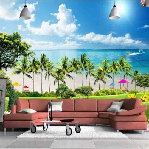 Photo wallpaper Seaside landscape wallpaper custom interior wall mural living room restaurant wallpaper