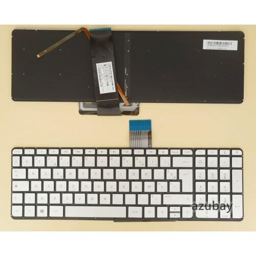 French Keyboard For HP Envy 15-U 15-U000 15-u202nf 15-u002nf 15-u101nf X360 V140646DK1, Backlit, Silver