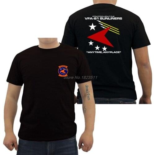 New Summer Fashion T Shirt Vfa 81 Sunliners Squadron United States Navy T-shirts Men Cotton Shirt Cool Tees Tops Harajuku