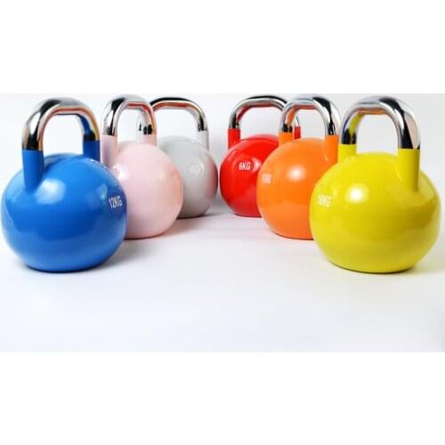 Plastic-dipped Rubber Coated Smooth Cast Iron Shiny Frosted Dumbbell Various Specifications Gym Color Portable Kettlebell