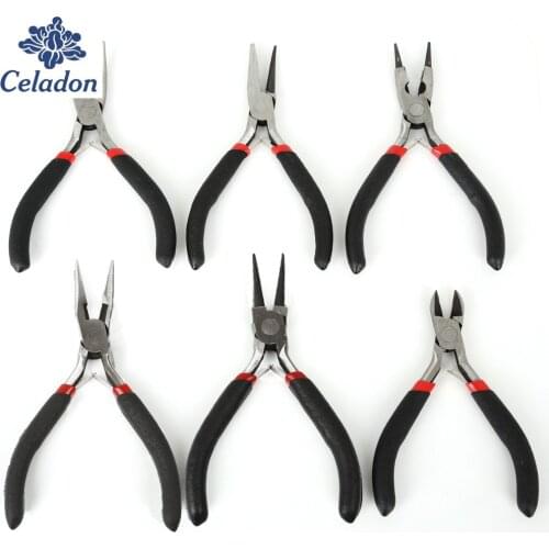Hot Sale Multi-size Mini Black Stainless Steel Bent Crimping Pliers For DIY Beading Jewelry Making Pliers Fix Hand Jewerly Tool