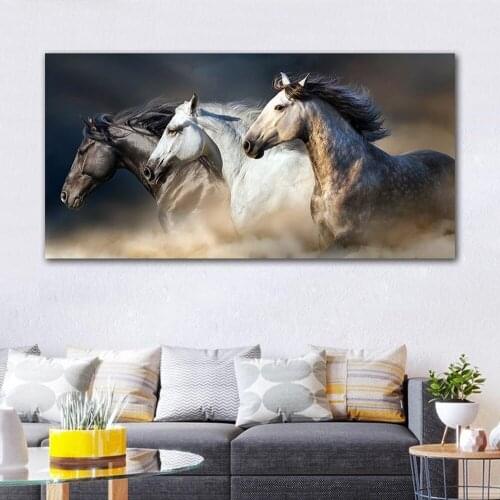 Best Selling Steed Animal Print Canvas Painting Pentium Three Horse Poster Home Decor Wall Art Pictures For Bedroom Living Room