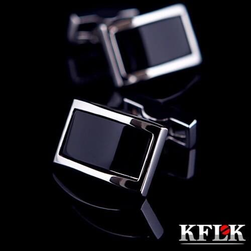 KFLK 2020 Luxury shirt cufflinks for mens Gift Brand cuff bouton de manchette Black cuff link High Quality abotoadura Jewelry