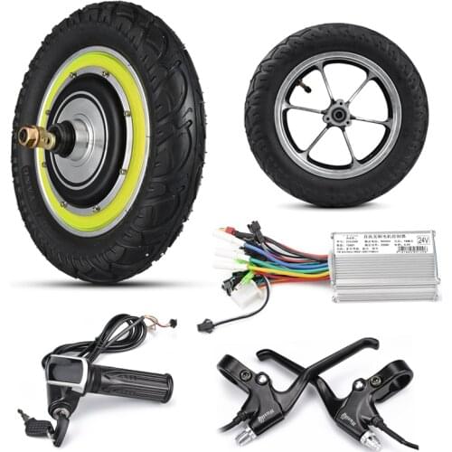 24V/36V/48V Electric Scooter Hub Motor Wheel Conversion Kit 350W/500W Electric Scooter 12 Inch Brushless Hub Motor controller