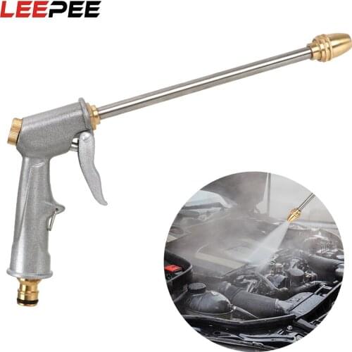 LEEPEE High Pressure Power Washer Spray Car Washing Tools Garden Water Jet Washer Water Gun Silver 27CM Metal Water Gun