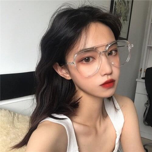 Vazrobe Fashion Glasses Women Transparent Black Eyeglasses Frame Male Makeup Large Spectacles for Prescription