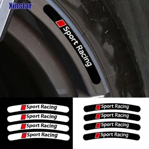 4pcs Car Rim Sticker For Audi A3 A4 A5 A6 A7 A8 TT Q3 Q5 Q7 A1 B5 B6 B7 B8 B9 8P 8V 8L C6 C5 C7 4F