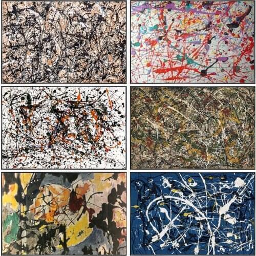 Jackson Pollock Abstract Free Line Mural Painting Prints Poster HD Pictures Printed on Canvas Used for Home Room Decor Wall Art