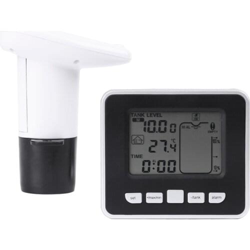 New Multifunction Wireless Ultrasonic Water Tank Level Monitor Water Tank Liquid Depth Level Sensor W/ Temperature Display