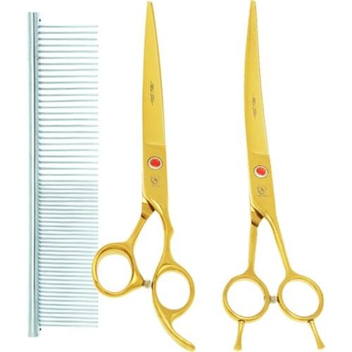 Meisha 8 inch Pet Scissors Japan Steel Dog Cat Grooming Scissor Set Cutting Curved Shears Animals Hair Thinning Tijeras B0050A