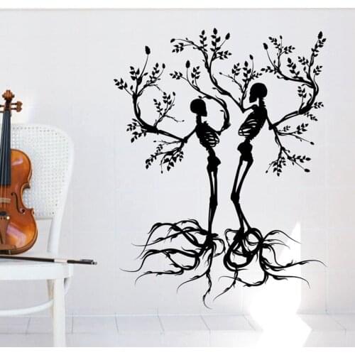 Couple Skull Sticker Punk Death Decal Devil Name Car Art Wall Decals Decor Mural Tree Rock Sticker Decal