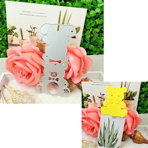 Suitable for Christmas metal cutting mold and DIY scrapbook album 3D greeting card making cute bear clip 2021 NEW