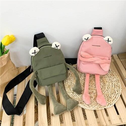Personality Girl Small Bag Tide Cartoon Cute Frog Bag Casual Messenger Bag Chest Bag Unisex Shoulder Crossbody Bag Women Bag