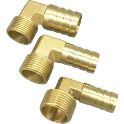 Hose Barb OD 6-19mm 90 Degree Male Thread 1/8" 1/4" 3/8" 1/2" Elbow Brass Barbed Fitting Coupler Connector Adapter Copper