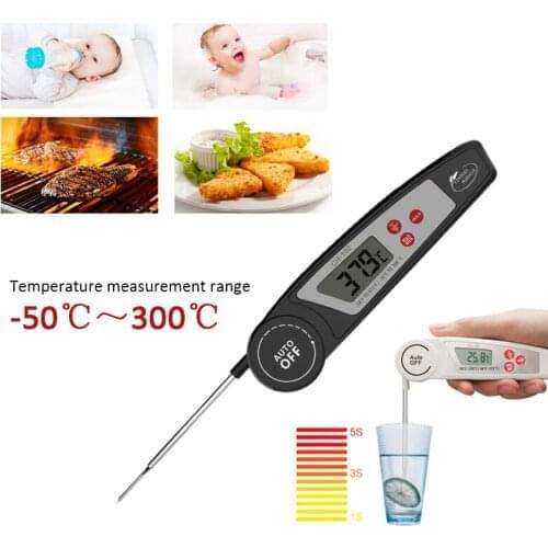 Folding Food Thermometer Kitchen Oven Thermometer Digital Thermometer Meat Thermometer BBQ Waterproof Kitchen Cooking Tools