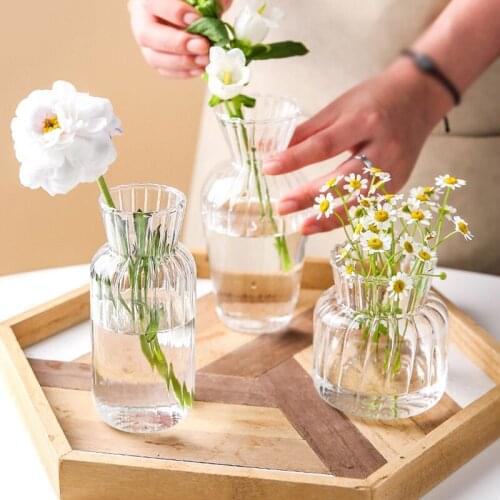 Glass Vase for Party Decor Nordic Water Hydroponics Table Ornaments Flowers Arrangement