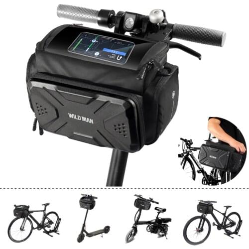 WILD MAN Electric Scooter Bag Phone Holder Accessories Waterproof for Xiaomi Scooter Carrying Bag Bicycle Front Large 5L 4L 3L