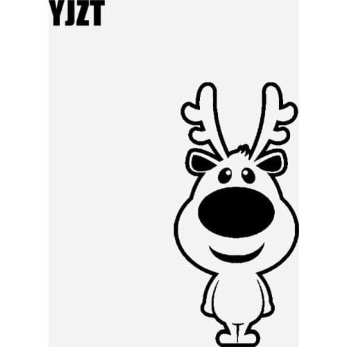 YJZT 8.7CM*17.9CM Christmas Elk Cartoon Decoration Car Sticker Vinyl Decal Black/Silver C23-0072