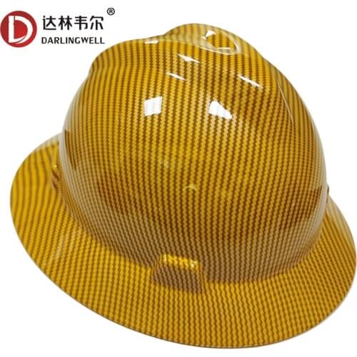 DARLINGWELL Full Brim Hard Hat Construction Work Safety Helmet Carbon Fiber Pattern Railway Metallurgy Mine Cap Wholesale