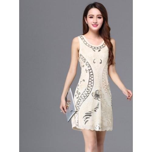 Summer embroidery casual style sexy elegant black white plus size women dress party dresses dress women