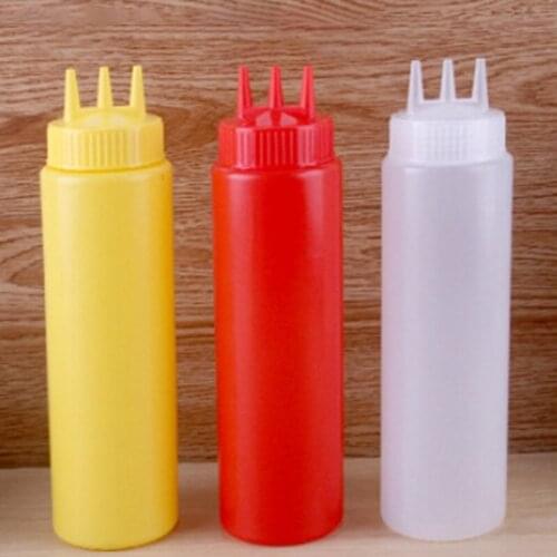 1 Pcs 3 Hole Squeeze Bottle Condiment Dispenser Sauce Vinegar Oil Ketchup