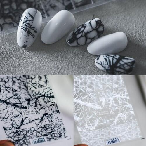 1pc Marble Nail Art Slider Stickers Pop Art Adhesive Sticker Newspaper Design Sticker Decals for Tips Decoration