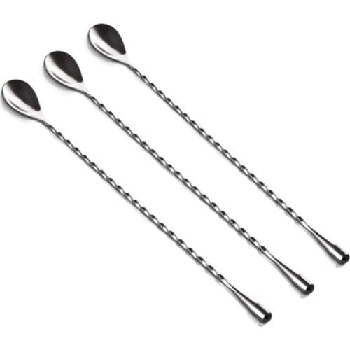 1 Pcs Stainless Steel Cocktail Drink Stirrer Twisted Mixing Spoon Kitchen tableware