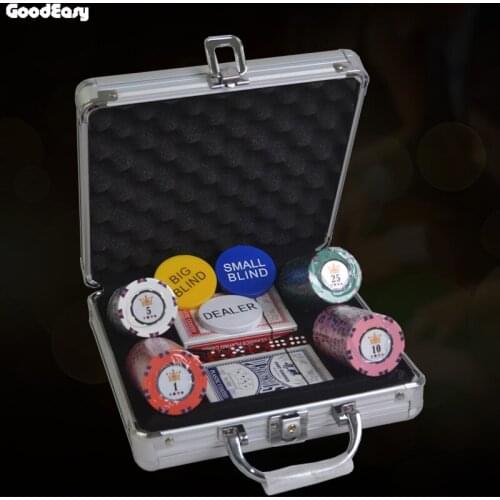 100pcs Three-color Entertainment Texas Hold'em Clay with Iron Poker Chips Upscale Set Poker 16.5g Color Cheap Chips