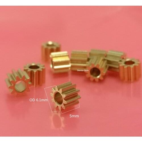 10X 0.5M 10T 3MM Hole mini copper gear Model aircraft accessories 3mm close-fitting