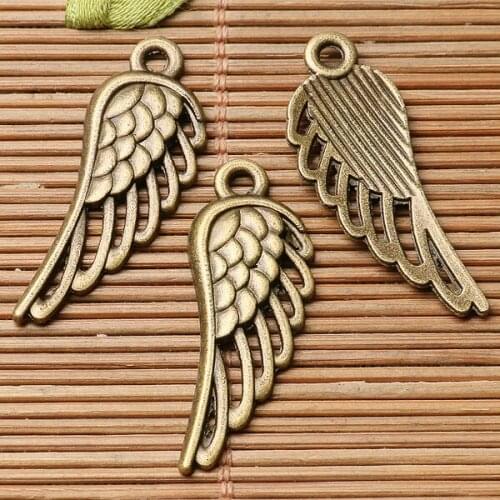 20pcs antiqued bronze color crafted wing design charms EF2915