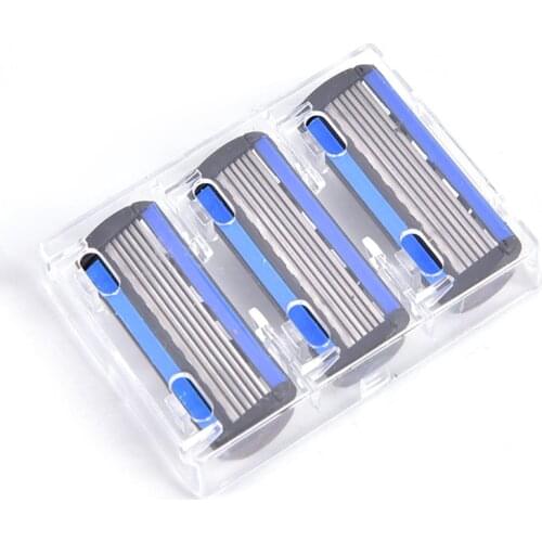 3pcs Mens Face Shaving Razor Shaver Blades Sharpener Razor 6 Layer Good Quality