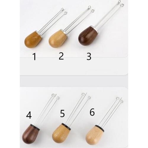 5pcs/lot Solid wood handle Needle Coffee Tamper Coffee Distributor Leveler Tool Needle Type Coffee Powder Distributor