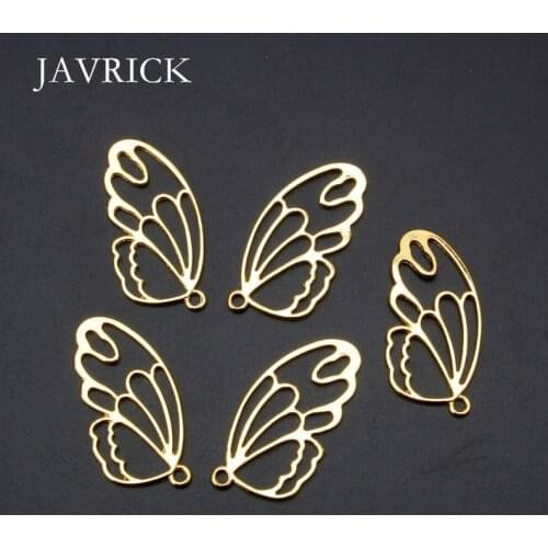 5Pcs Wings Feather Resin Frames Open Bezels Setting Blank DIY Charm Pendant Earring Necklace Accessories Jewelry Making